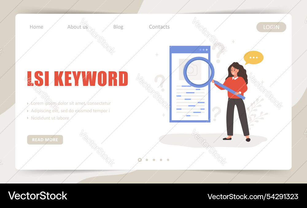 Lsi keyword landing page template latent Lsi keyword landing page template latent vector image