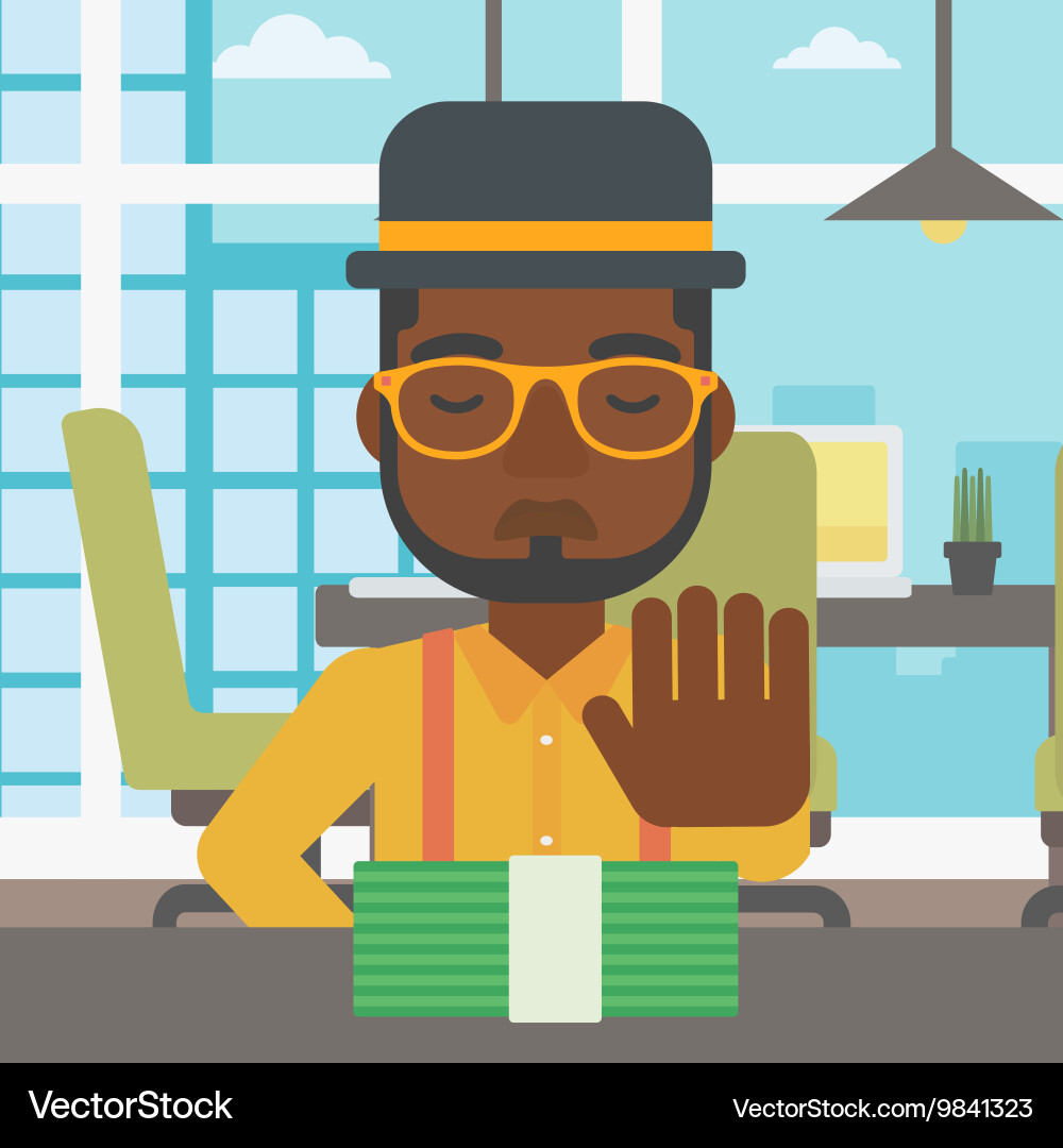Man refusing bribe Vector Image
