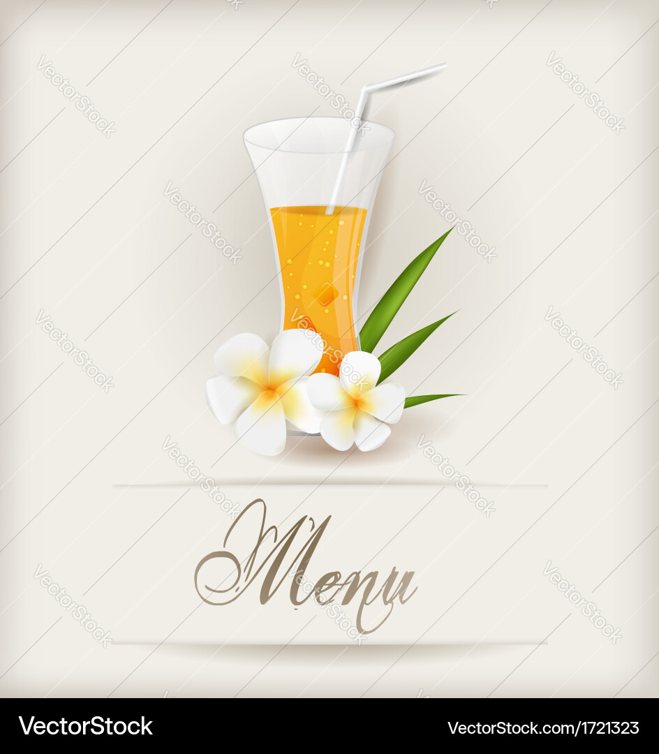Menu with juice vector image