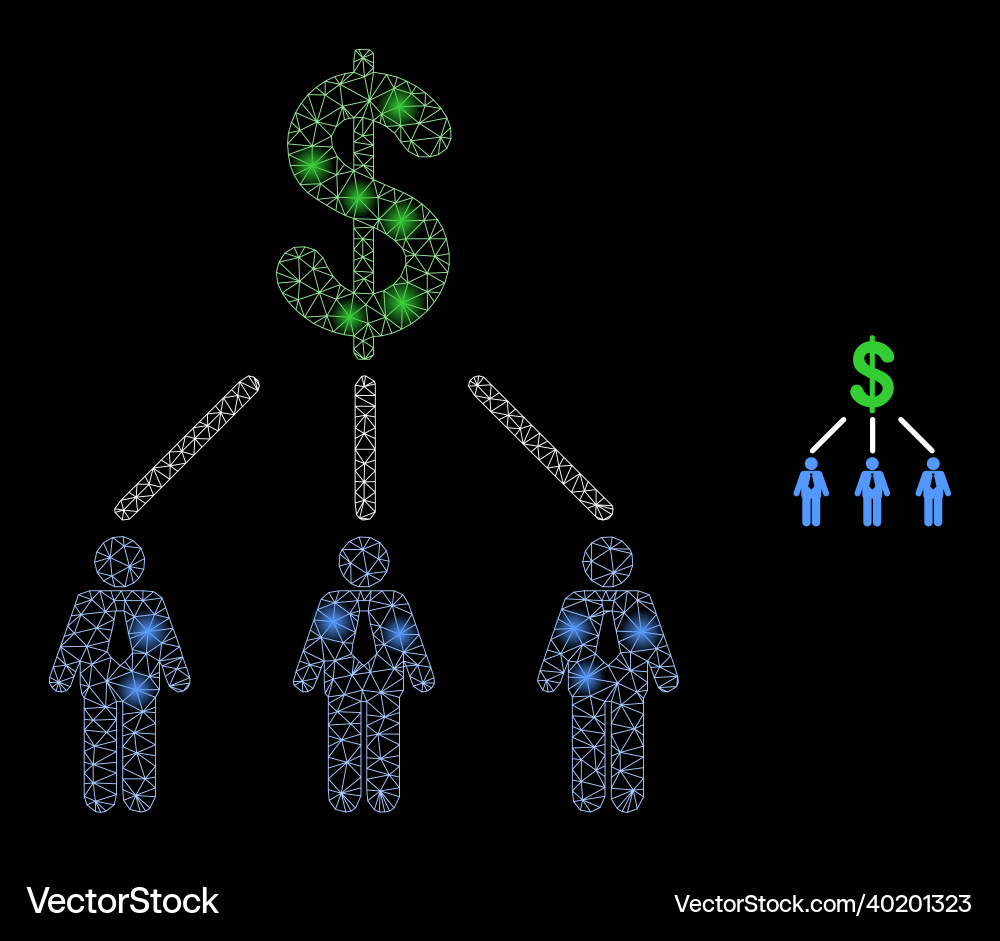 Mesh net dollar managers links with glare Mesh net dollar managers links with glare vector image