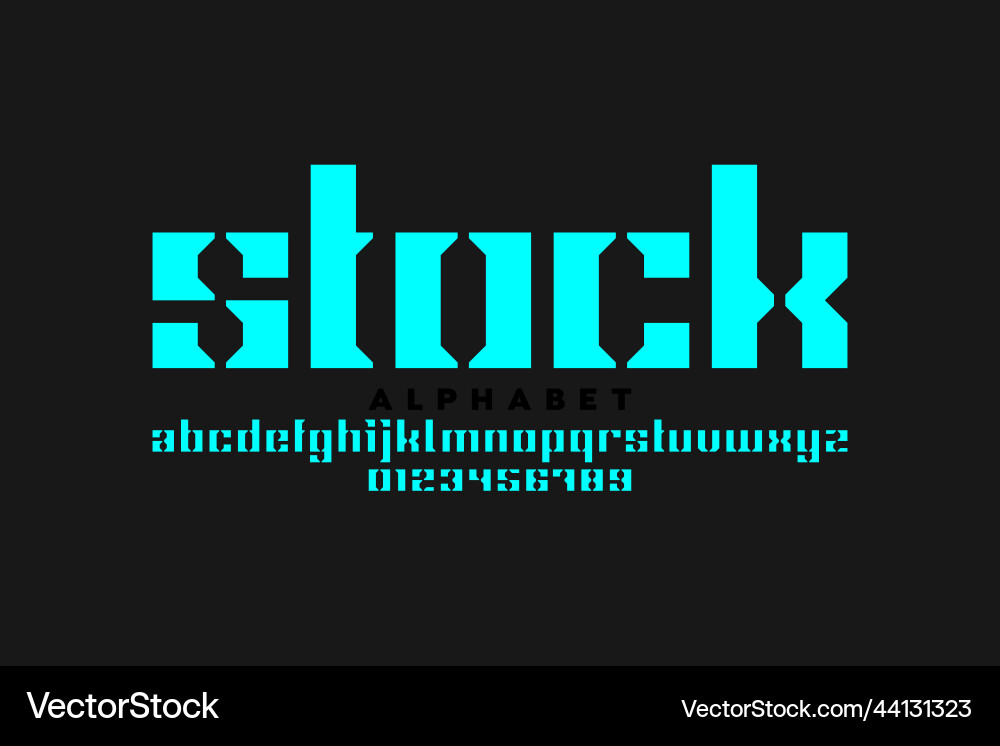 Modern Font Collection - Alphabet & Numbers Vector Image
