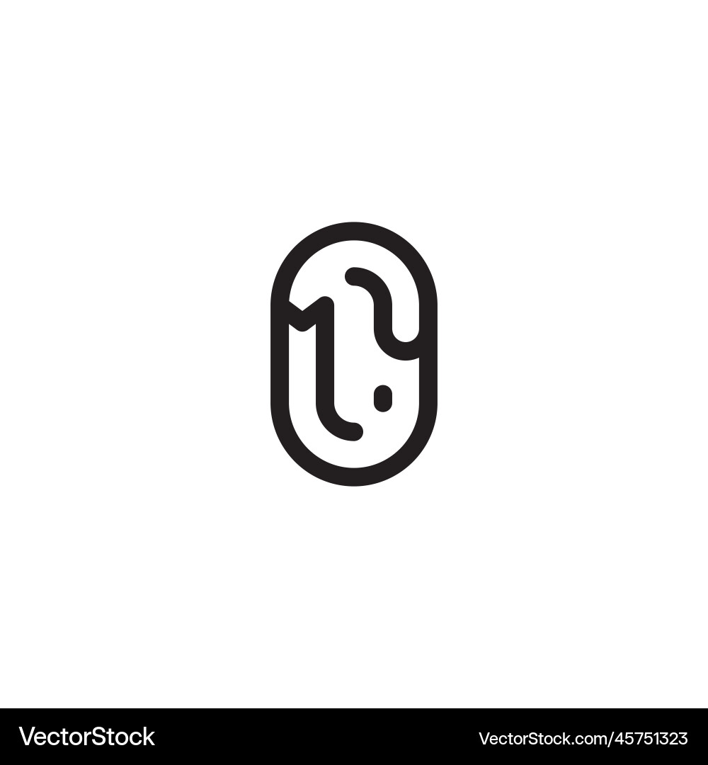 My line simple round initial concept with high Vector Image