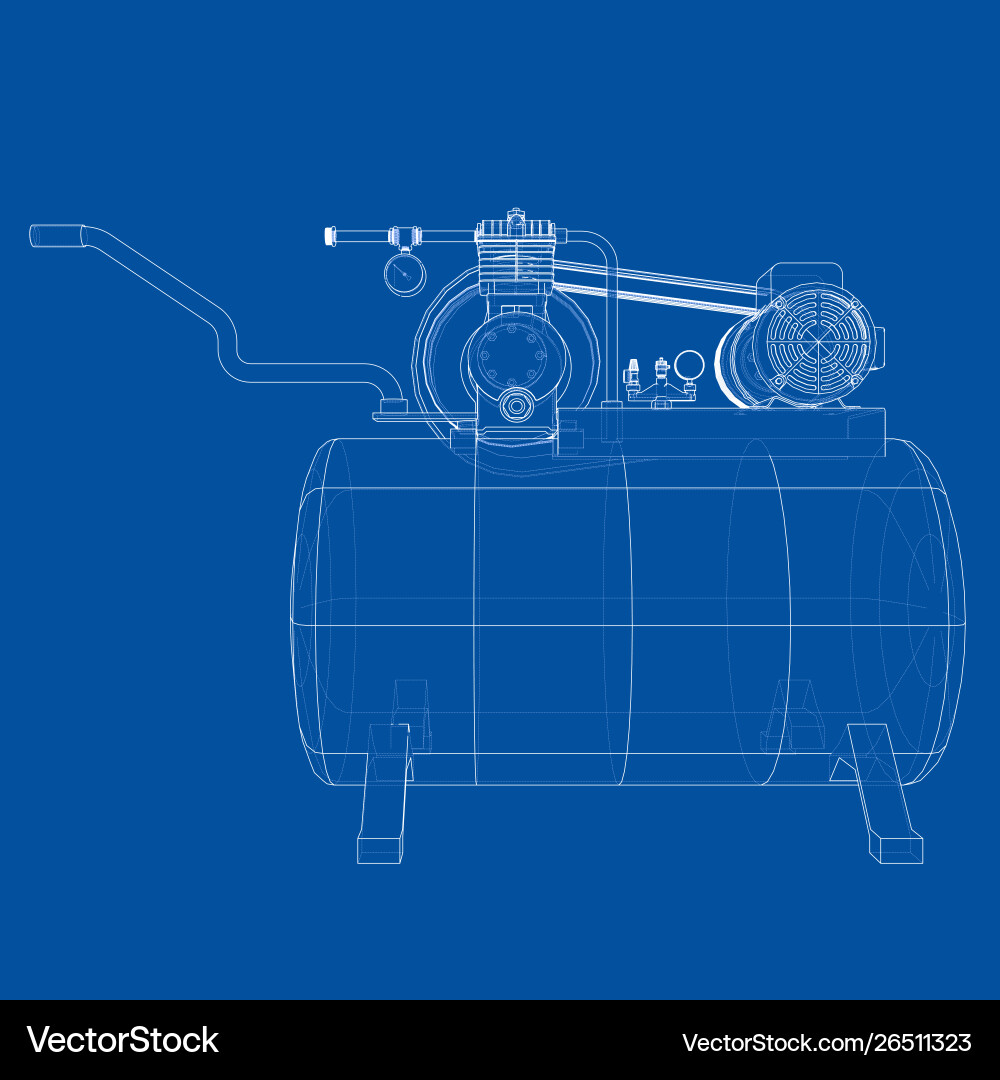 Outline air compressor Royalty Free Vector Image