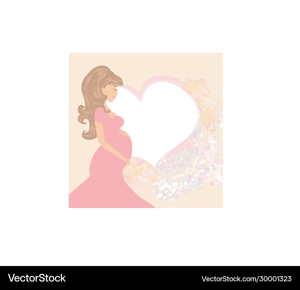 Pregnant woman baby shower card vector image