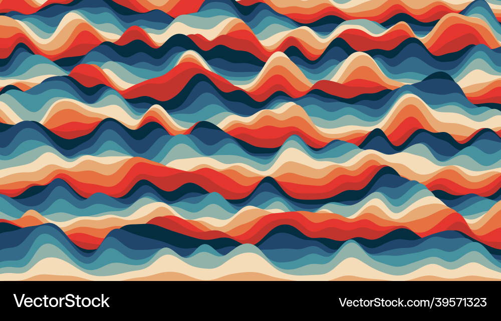 Retro reddish stripes colorful distorted backdrop Vector Image
