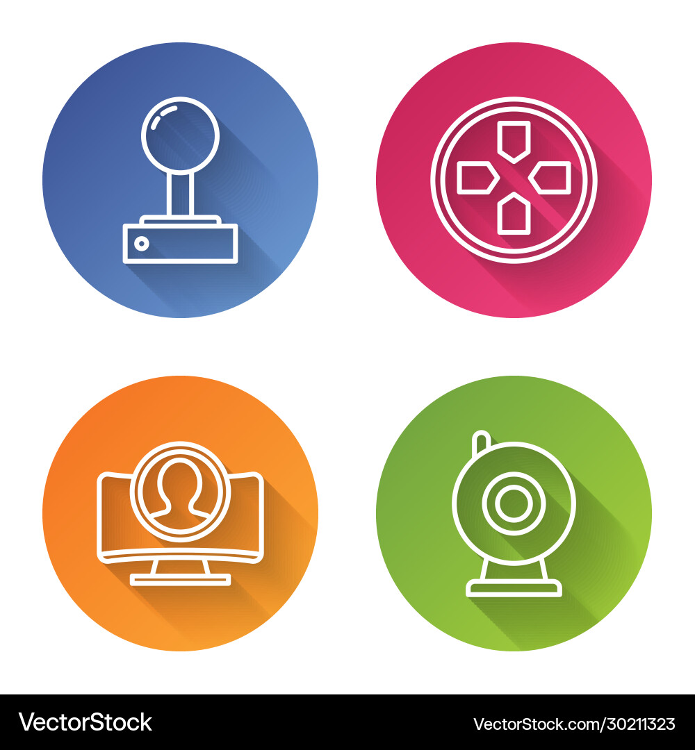Set line joystick for arcade machine gamepad Set line joystick for arcade machine gamepad vector image