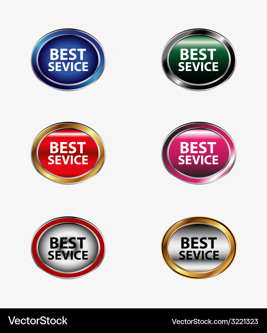 Set of best service button vector image
