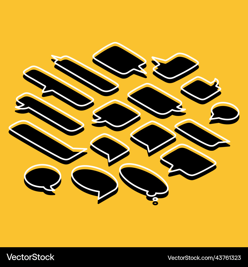 Set of speech bubbles various shapes isolated Vector Image