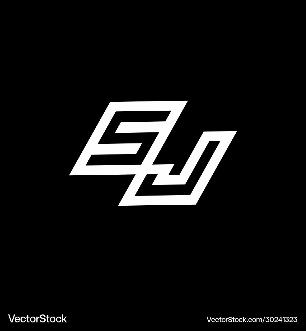 Sj logo monogram with up to down style negative vector image