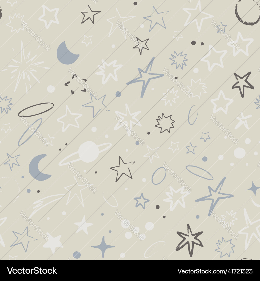 Space seamless pattern with planets comets Space seamless pattern with planets comets vector image