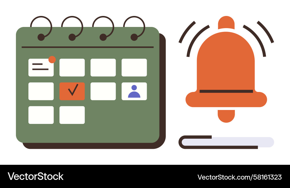 Task Calendar with Notifications Vector Image