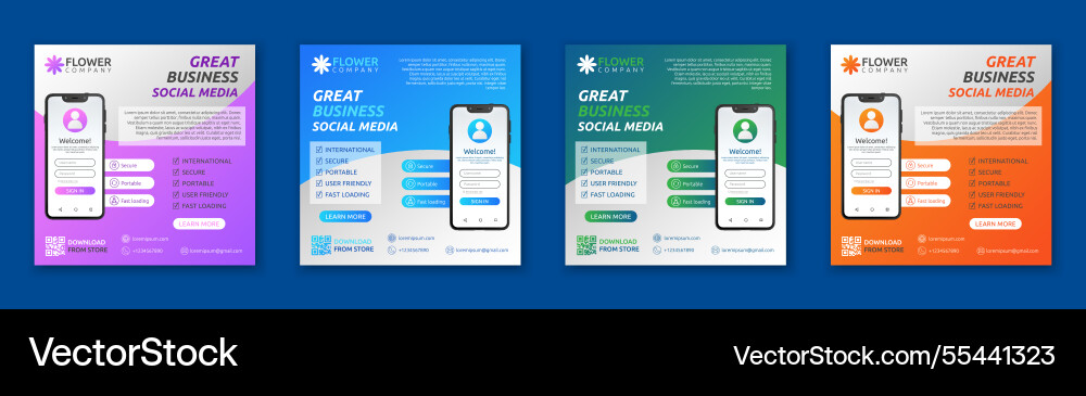 Template social media design web application Template social media design web application Vector Image