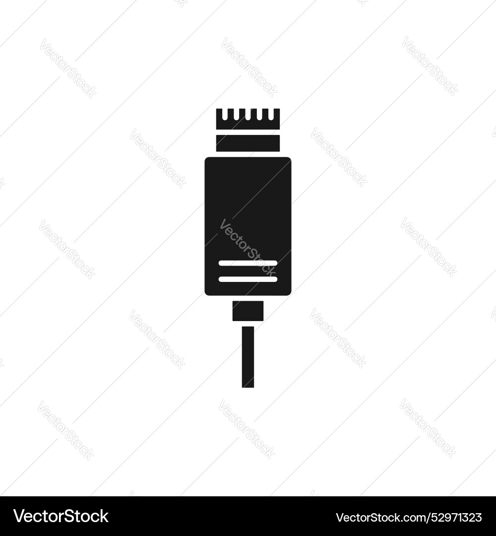 Usb type c line icon isolated on white background Usb type c line icon isolated on white background Vector Image
