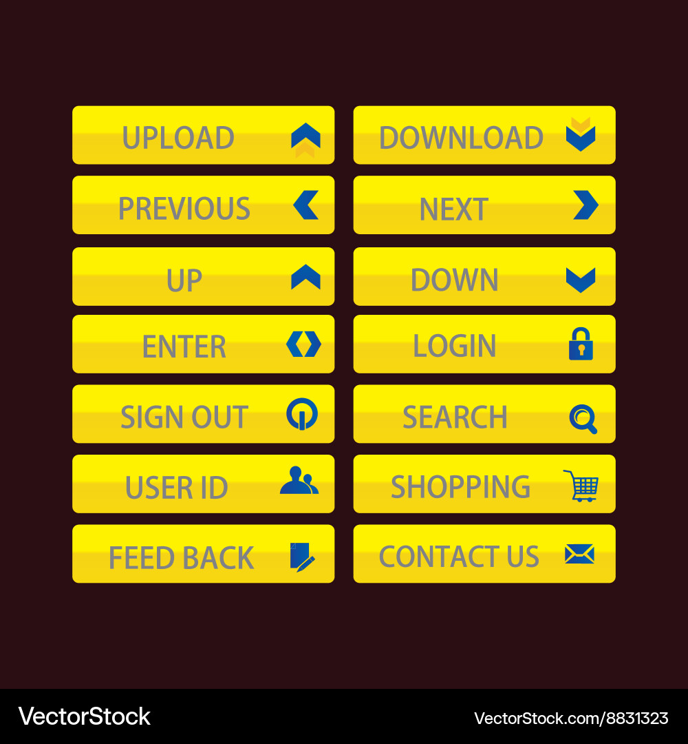 Web button set Vector Image