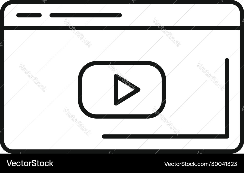 Web video player icon outline style Web video player icon outline style vector image