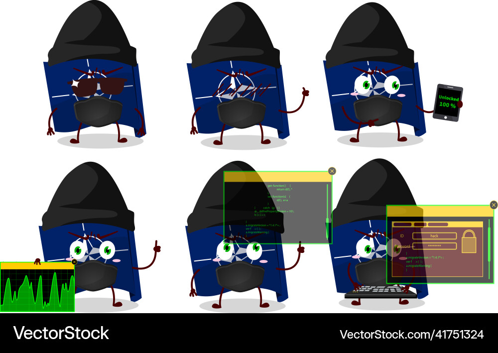 A hacker nato flag character mascot A hacker nato flag character mascot Vector Image