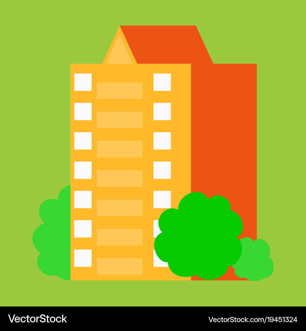 A modern multi-storey building with complex Vector Image