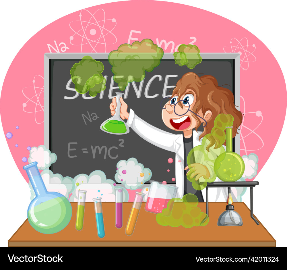 A scientist experiment in the lab on white A scientist experiment in the lab on white vector image