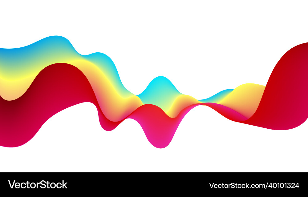 Abstract colorful flowing wave lines Vector Image