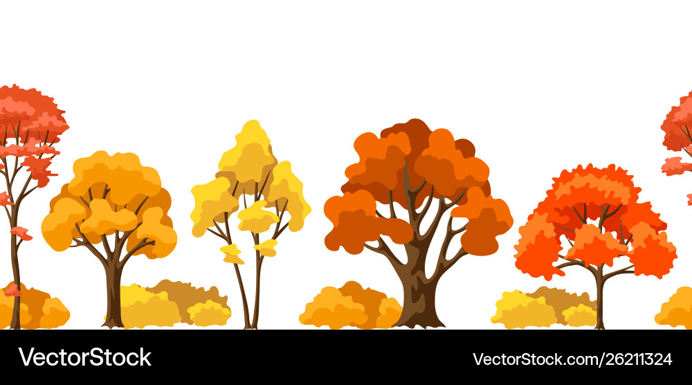 Autumn seamless pattern with stylized trees Autumn seamless pattern with stylized trees vector image