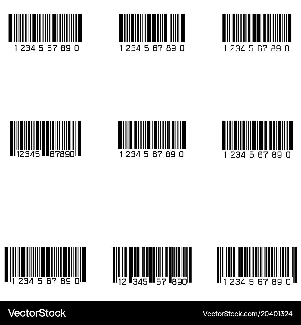 Bar code icon set vector image