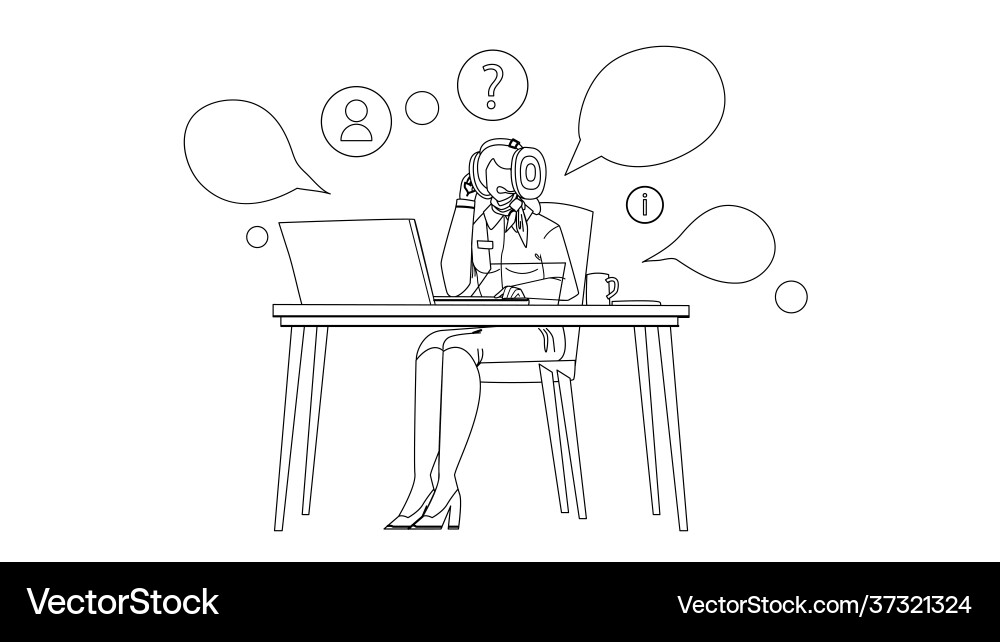 Call center dispatcher working at table Vector Image