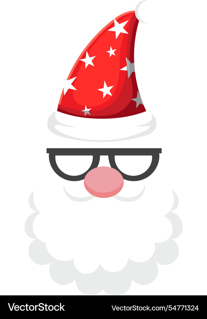 Close up of santa claus wearing Close up of santa claus wearing vector image