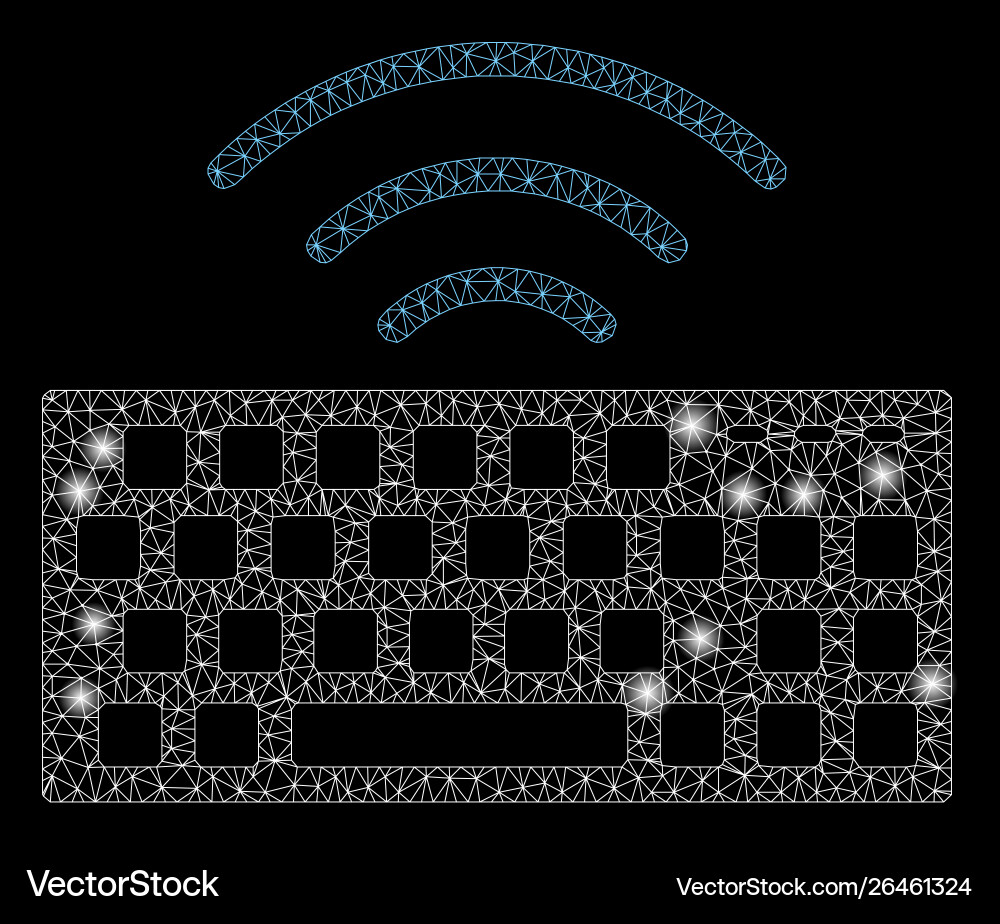 Flare mesh network wireless keyboard with Flare mesh network wireless keyboard with Vector Image