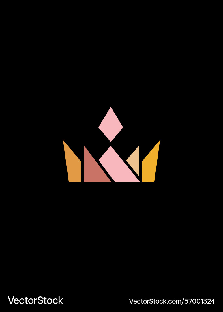 Geometric crown design with abstract elements Vector Image