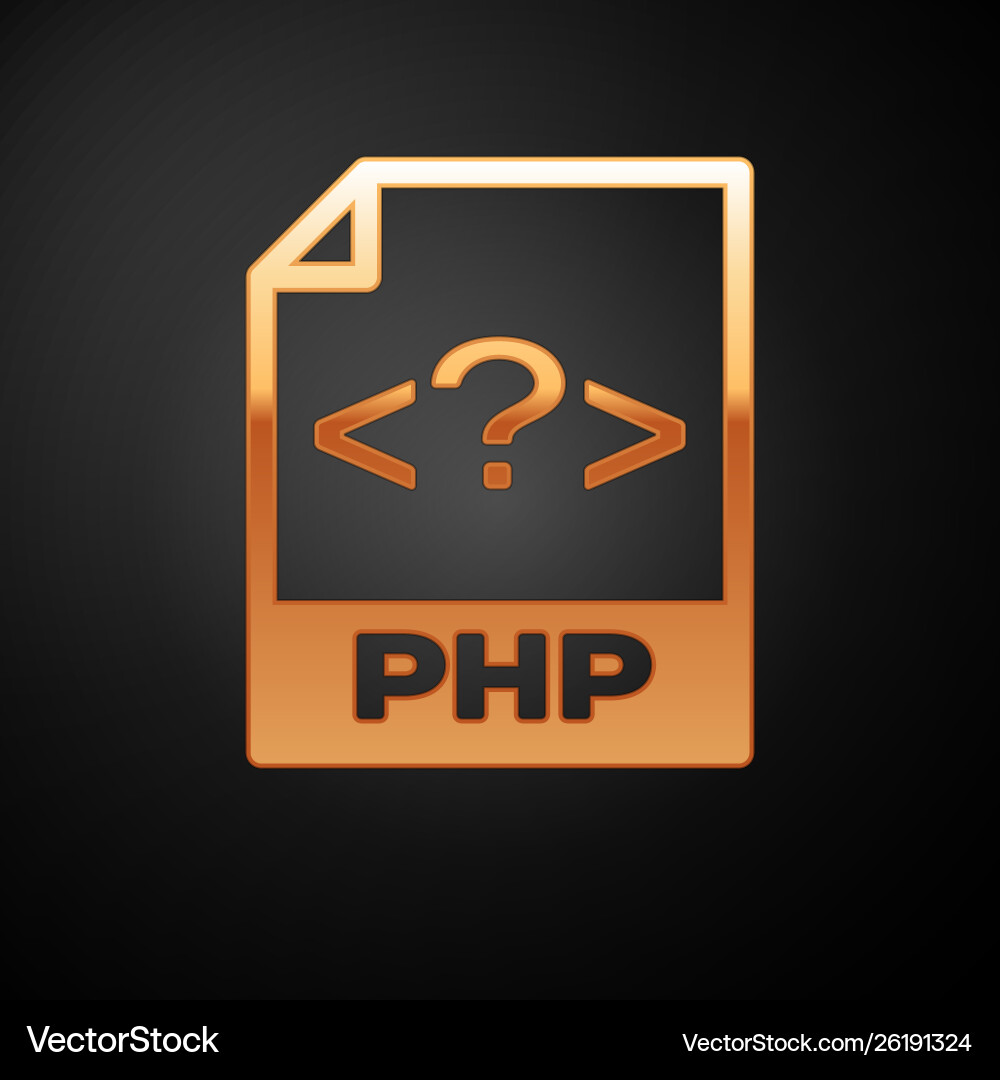 Gold php file document icon download button Gold php file document icon download button vector image