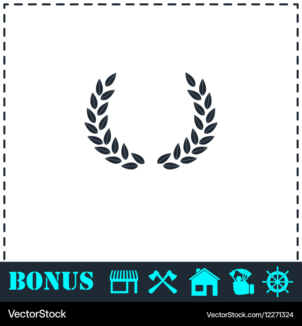 Laurel wreath icon flat Vector Image