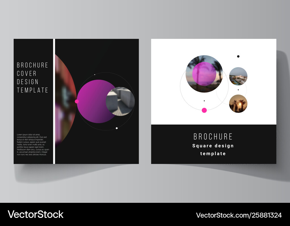 Layout two square format covers design Vector Image