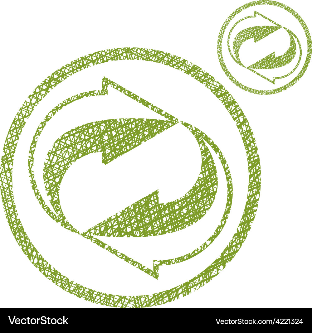 Loop arrows conceptual symbol simple single color vector image