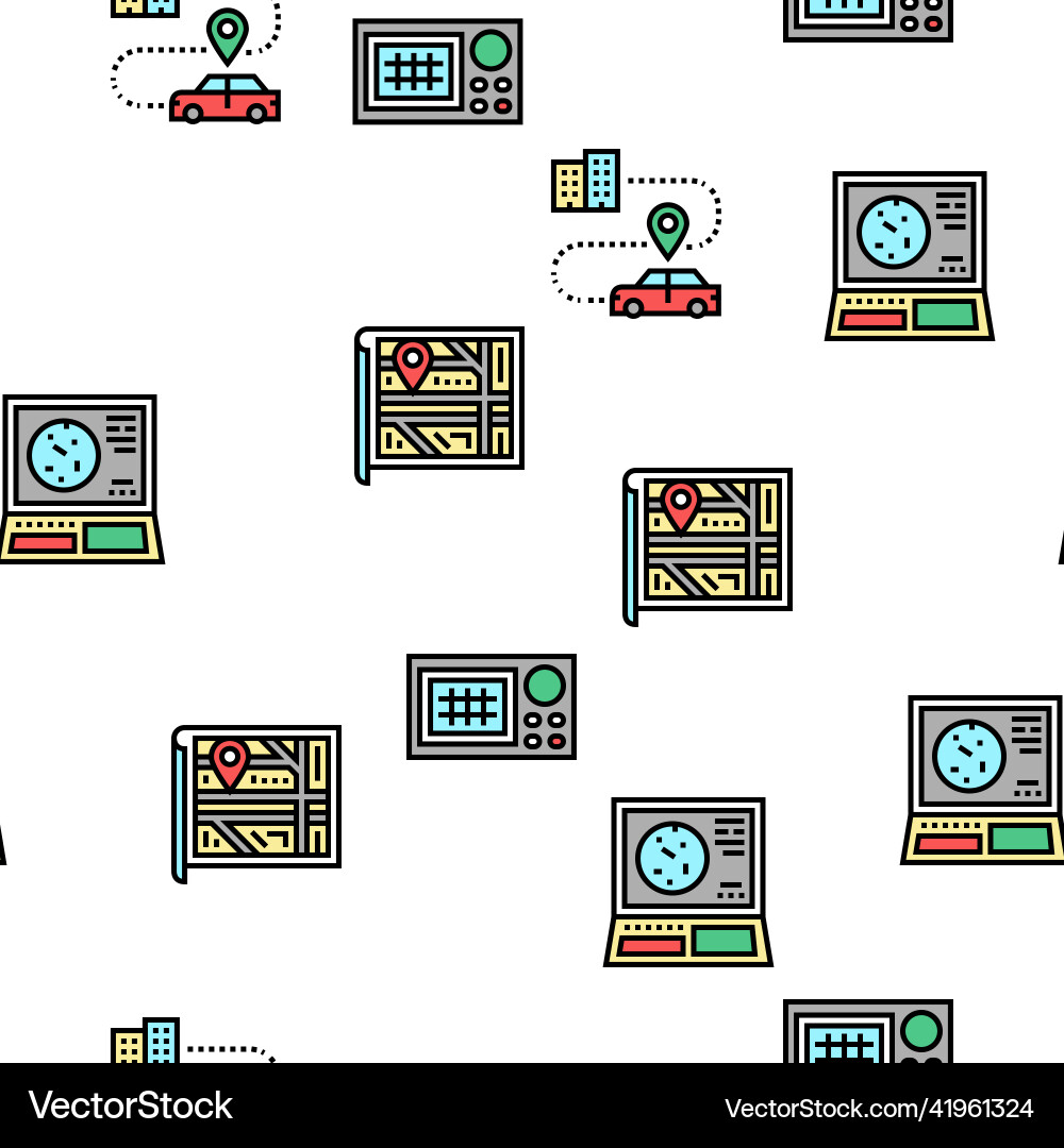 Map location system seamless pattern Map location system seamless pattern vector image