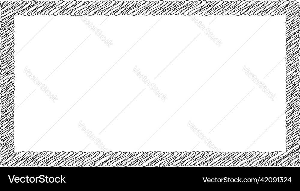 Scribble sketch lines rectangle plane squiggly vector image