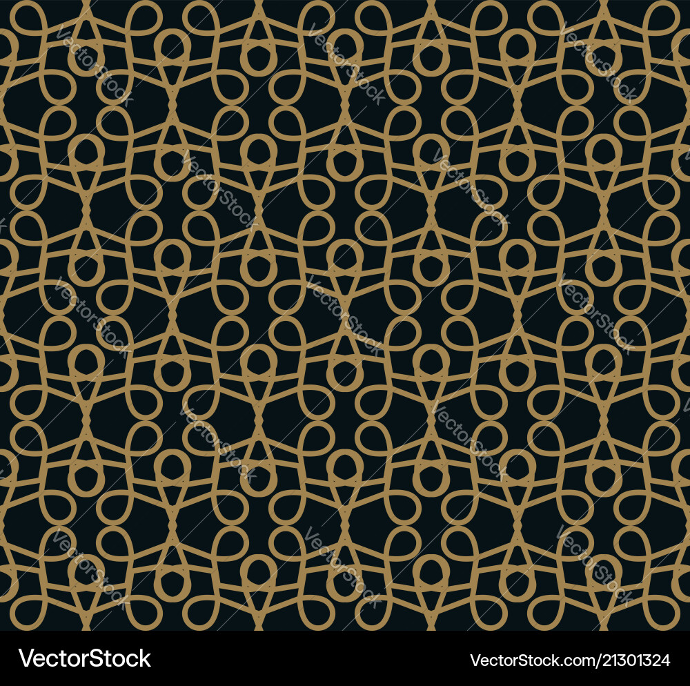 Seamless pattern of intersecting thin gold lines vector image