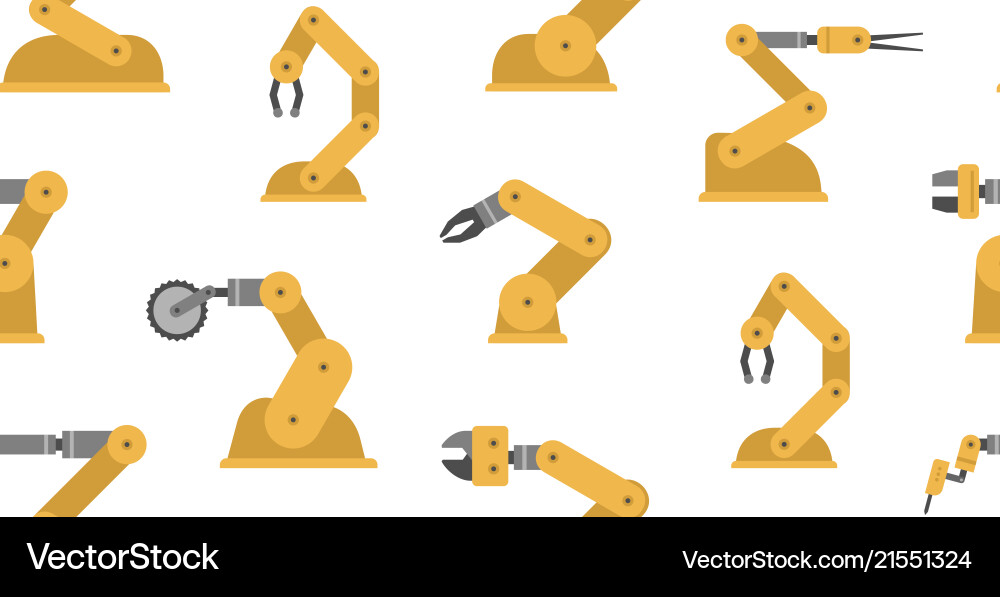 Seamless pattern with robotic arms Seamless pattern with robotic arms vector image