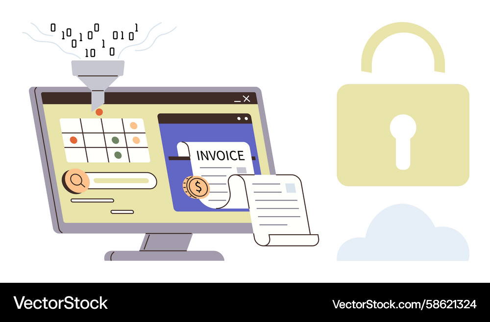 Secure Data Payment Processing Vector Image