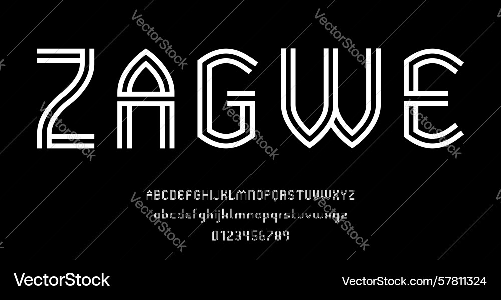 Set of alphabets font letters and numbers Set of alphabets font letters and numbers vector image