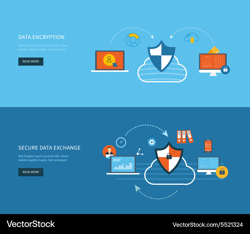 Set of flat design concepts Vector Image