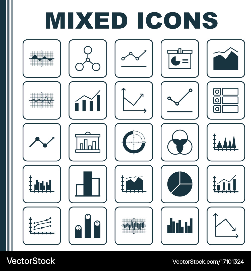 Set of graphs diagrams and statistics icons vector image