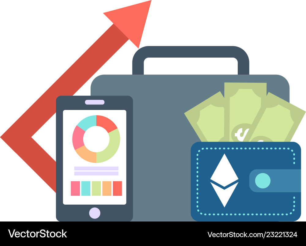 Set of icons with ico blockchain concept Set of icons with ico blockchain concept vector image