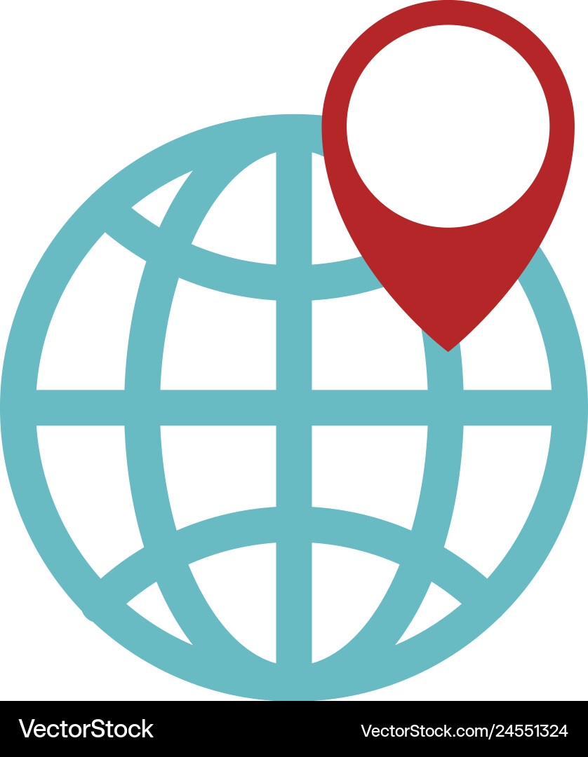 Sphere planet with pin pointer Vector Image