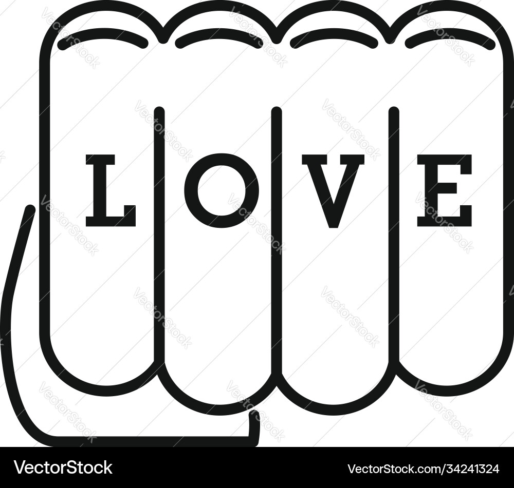 Tattoo fist icon outline style Tattoo fist icon outline style Vector Image