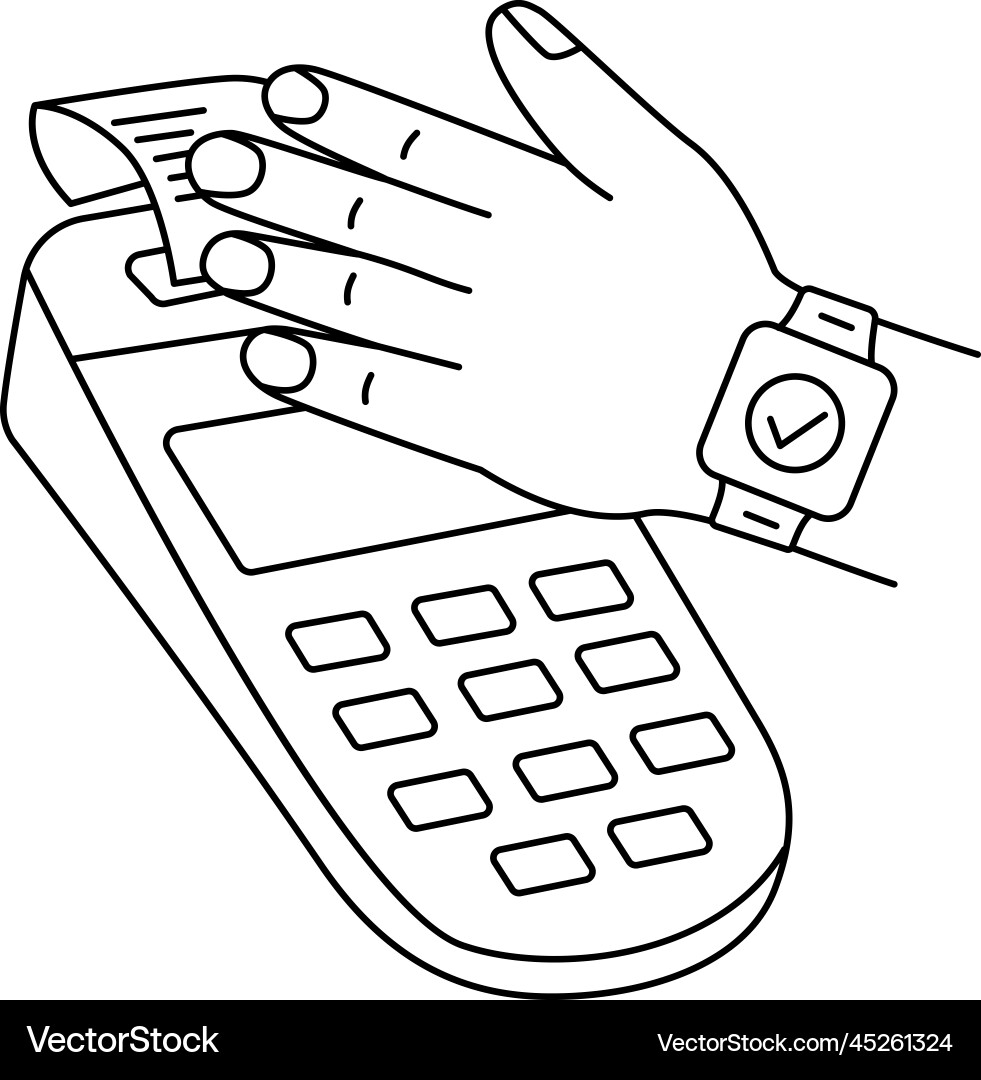 Watch with nfc function smart payment Watch with nfc function smart payment Vector Image