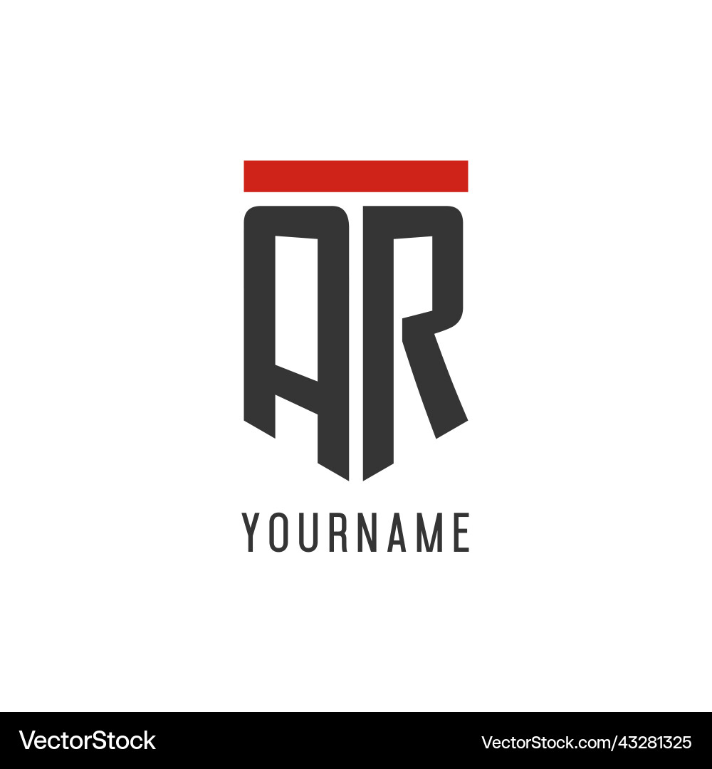 Ar initial esport logo with simple shield design Ar initial esport logo with simple shield design Vector Image
