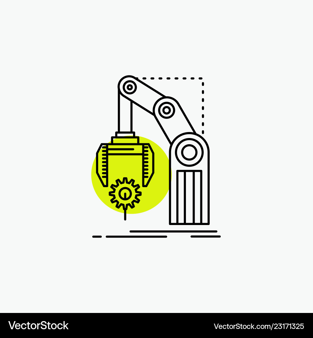 Automation factory hand mechanism package line Automation factory hand mechanism package line Vector Image