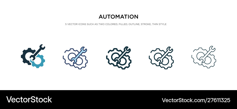 Automation icon in different style two colored Automation icon in different style two colored vector image