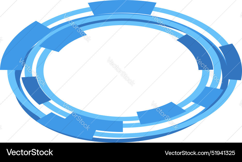 Blue circle showing rotating movement Blue circle showing rotating movement vector image