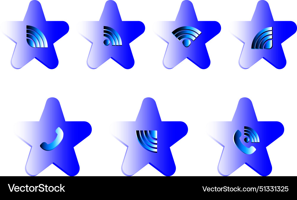 Call and wifi con star shape usable anywhere vector image